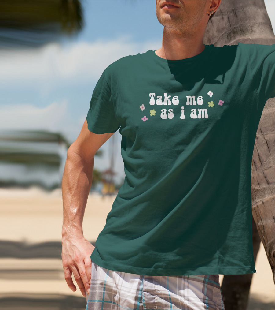 Take Me As I Am Flower Motif T-Shirt
