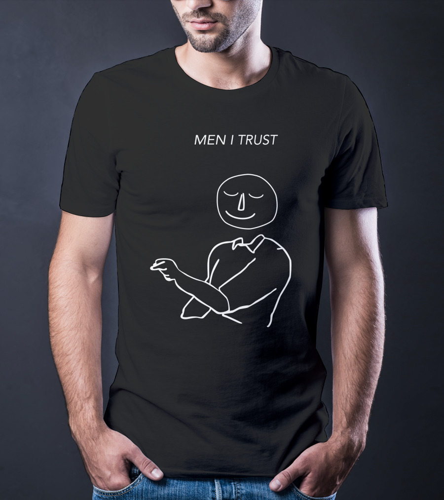 MEN I TRUST Minimalist Line Art Smile T-Shirt