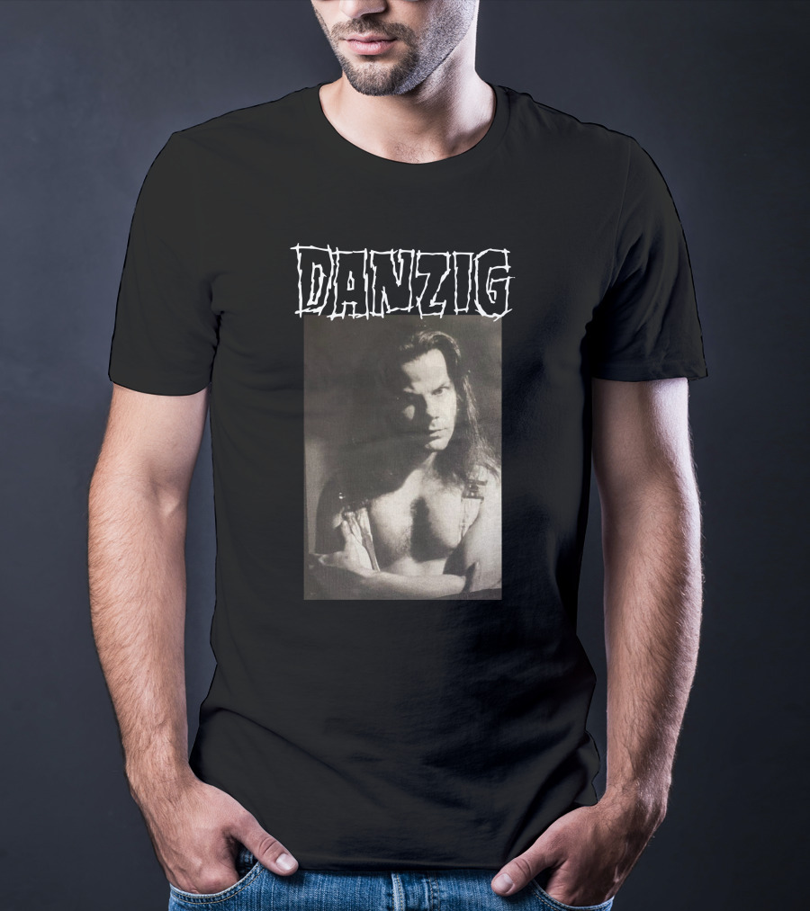 Danzig Glenn Danzig Evil Muscular Black And White Photo T-Shirt