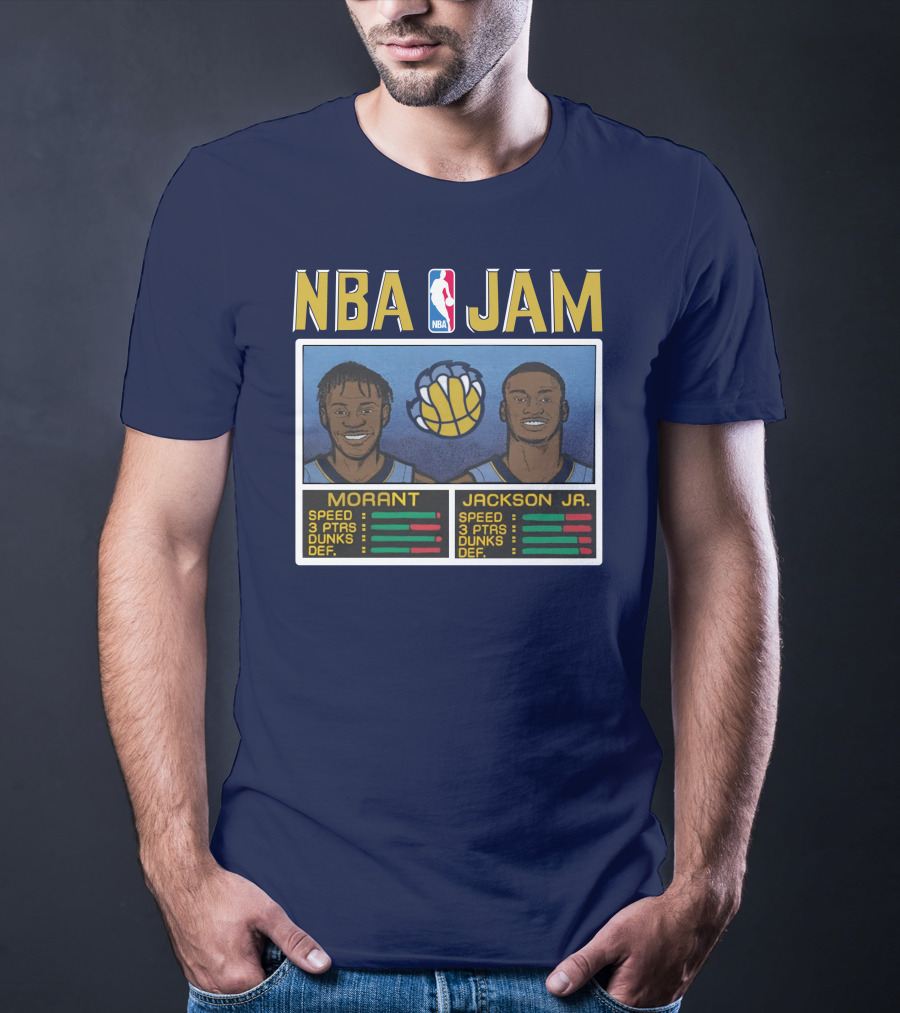 NBA Jam Morant Jackson Jr Player Stats Molly Morrison T-Shirt