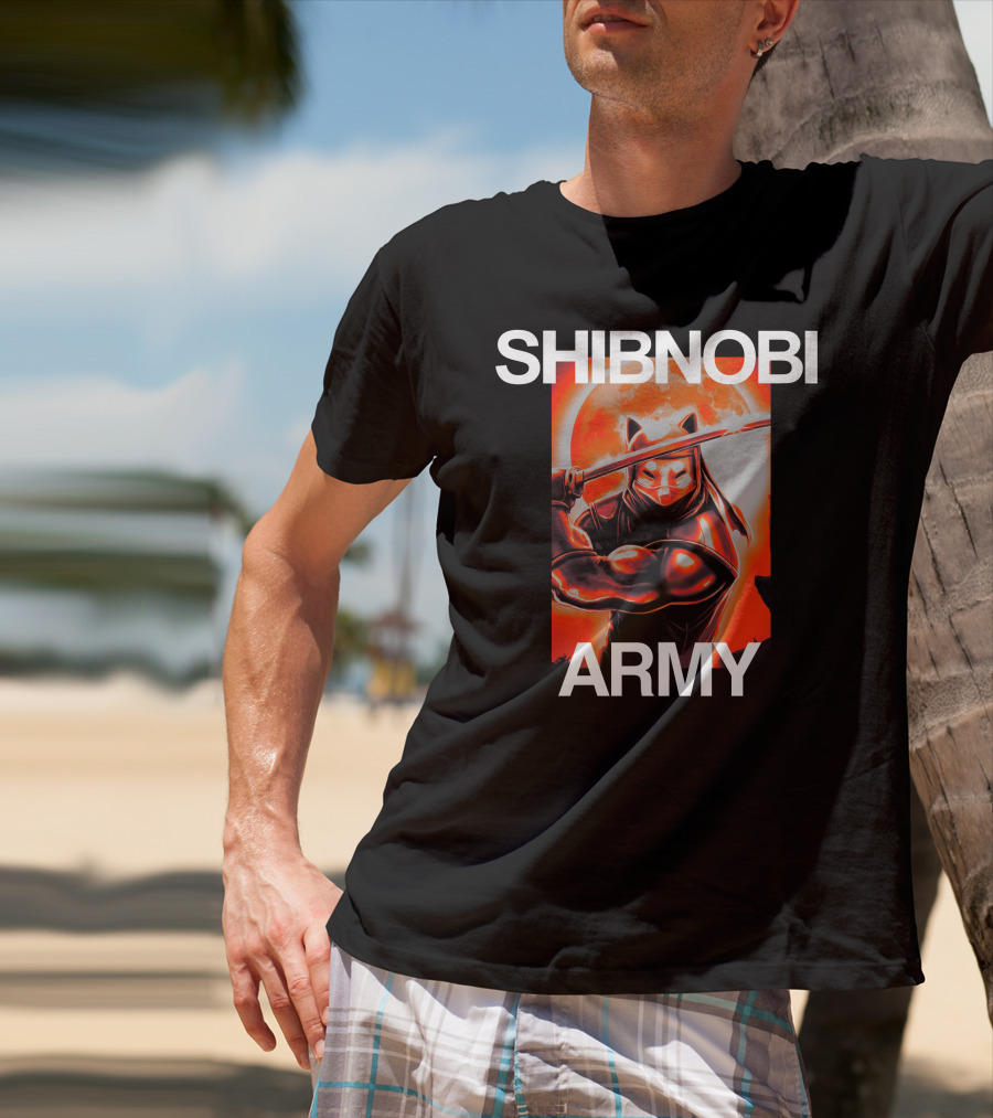 Shibnobi Army Shib Nobi Warrior Ninja Cat Moon T-Shirt