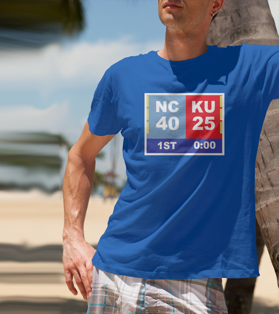 NC 40 KU 25 Scoreboard 1st Half 0:00 Classic Ks Comeback T-Shirt
