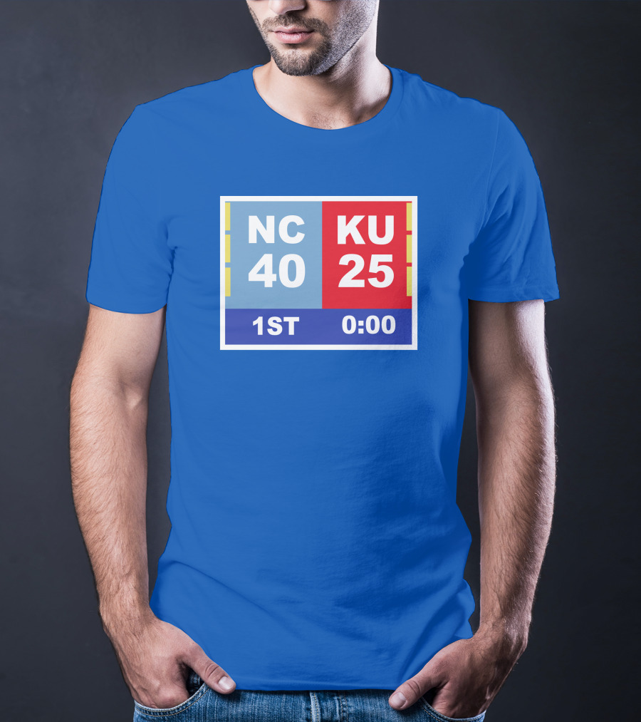 NC 40 KU 25 Scoreboard 1st Half 0:00 Classic Ks Comeback T-Shirt