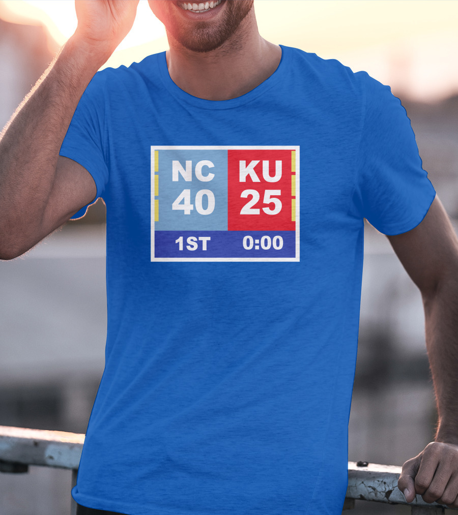 NC 40 KU 25 Scoreboard 1st Half 0:00 Classic Ks Comeback T-Shirt