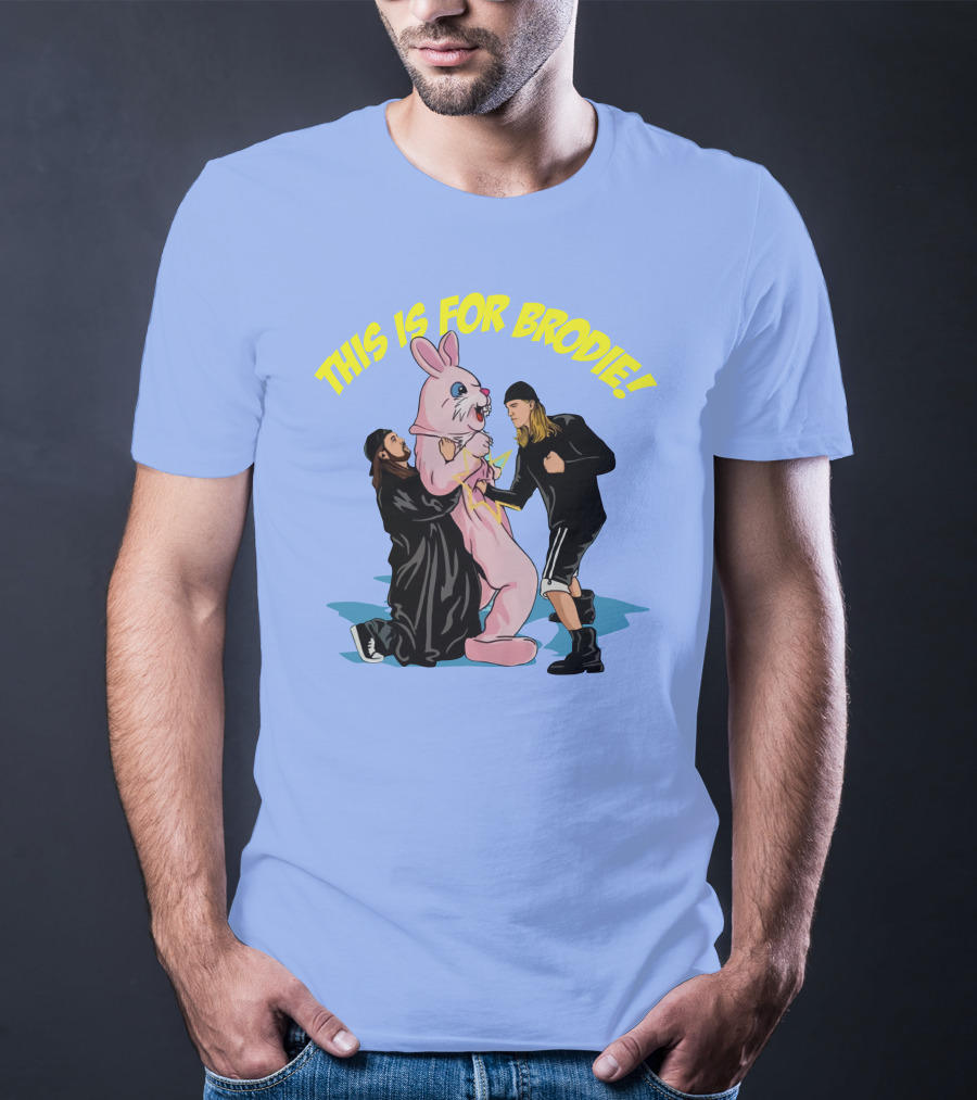 Kevin Smith This Is For Brodie Jay And Silent Bob Pink Bunny Drawing T-Shirt