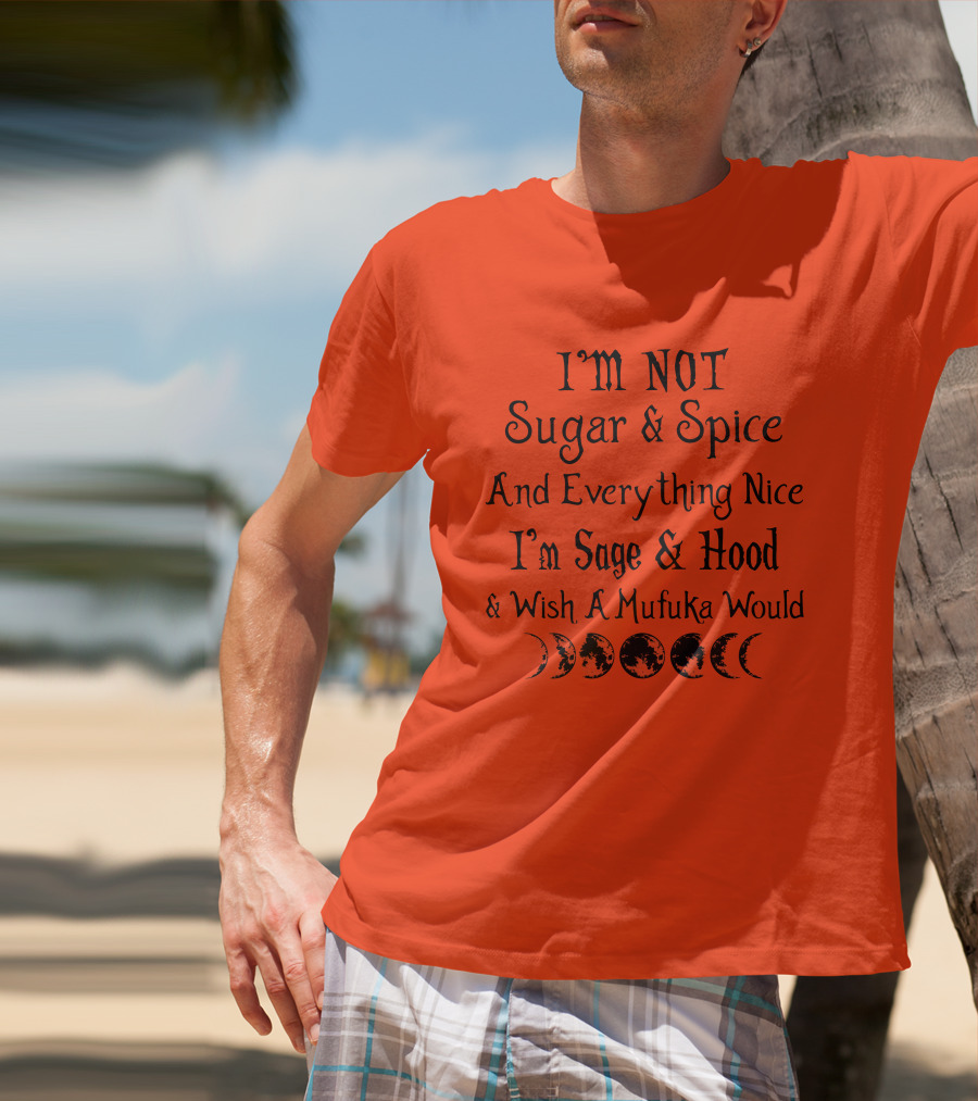 I'm Not Sugar And Spice And Everything Nice I'm Sage And Hood And Wish A Mufuka Would Moon Phases T-Shirt