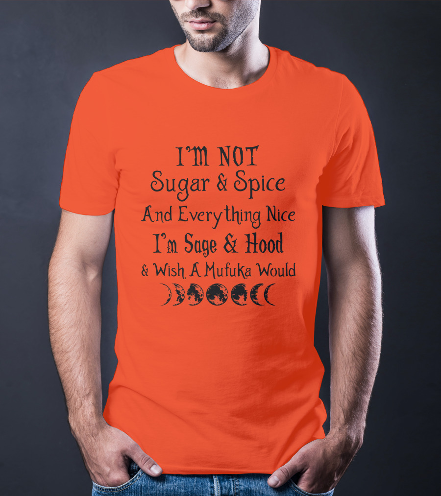 I'm Not Sugar And Spice And Everything Nice I'm Sage And Hood And Wish A Mufuka Would Moon Phases T-Shirt