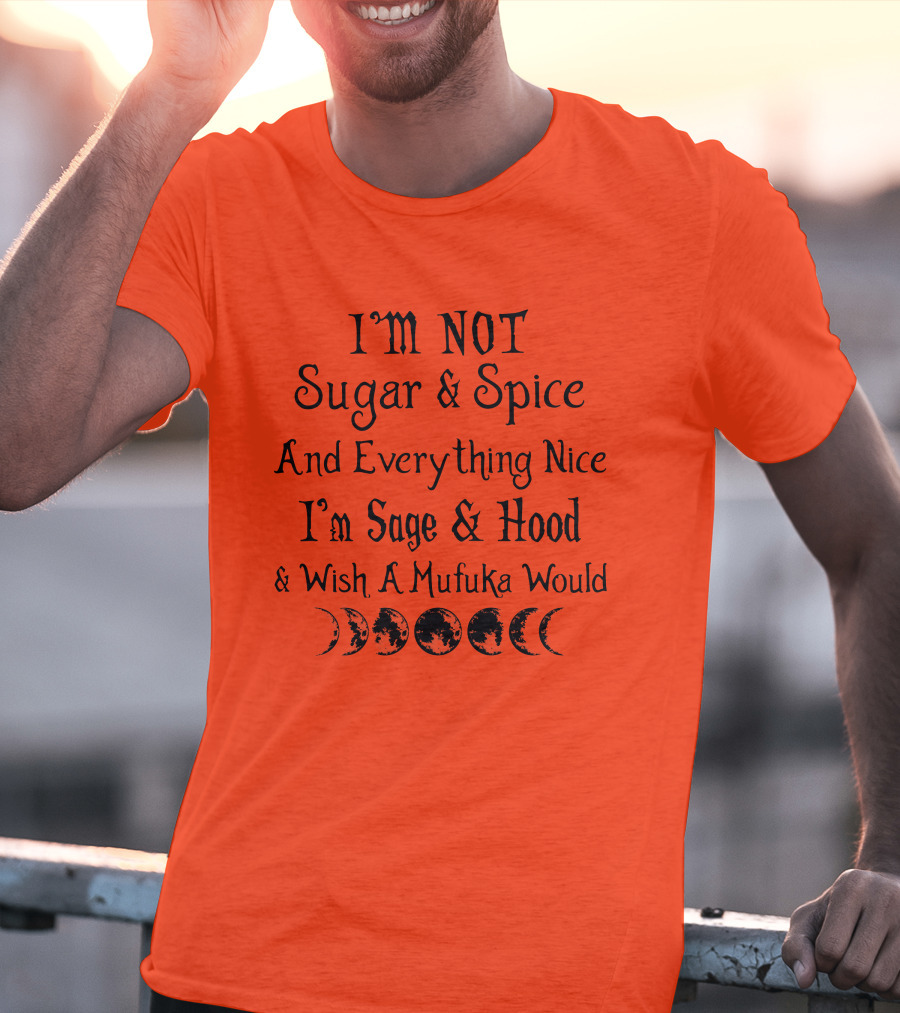 I'm Not Sugar And Spice And Everything Nice I'm Sage And Hood And Wish A Mufuka Would Moon Phases T-Shirt