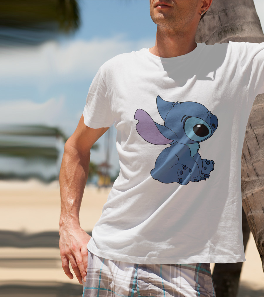 Stitch 1 Cute Cartoon Character Sitting Disney T-Shirt