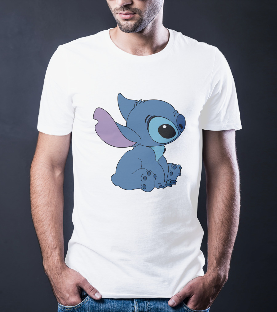 Stitch 1 Cute Cartoon Character Sitting Disney T-Shirt