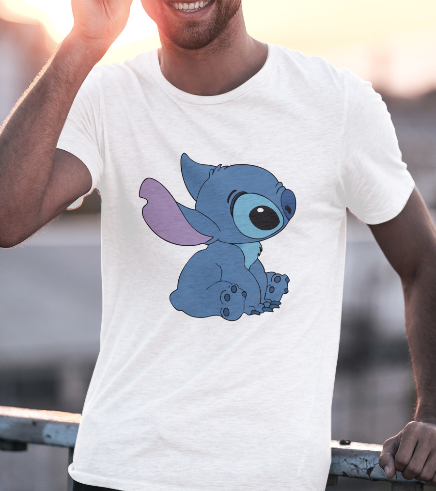 Stitch 1 Cute Cartoon Character Sitting Disney T-Shirt