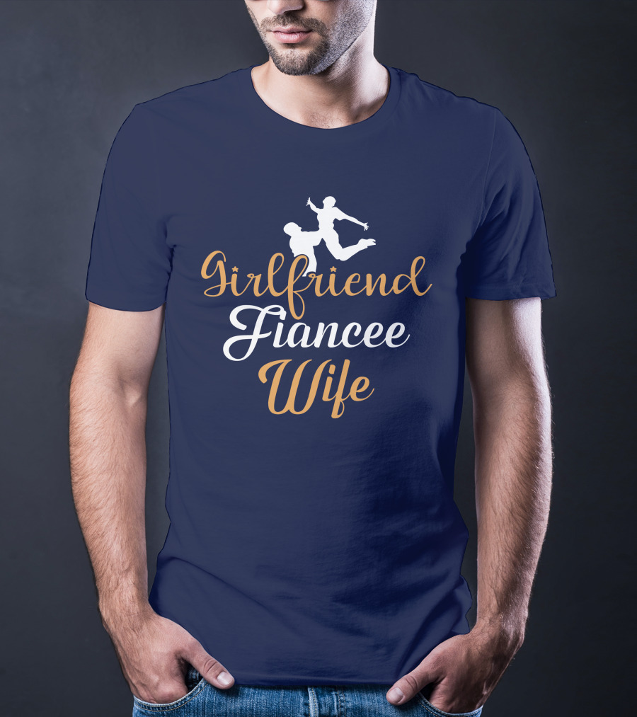 Girlfriend Fiancee Wife Engagement Proposal Silhouette Jump T-Shirt