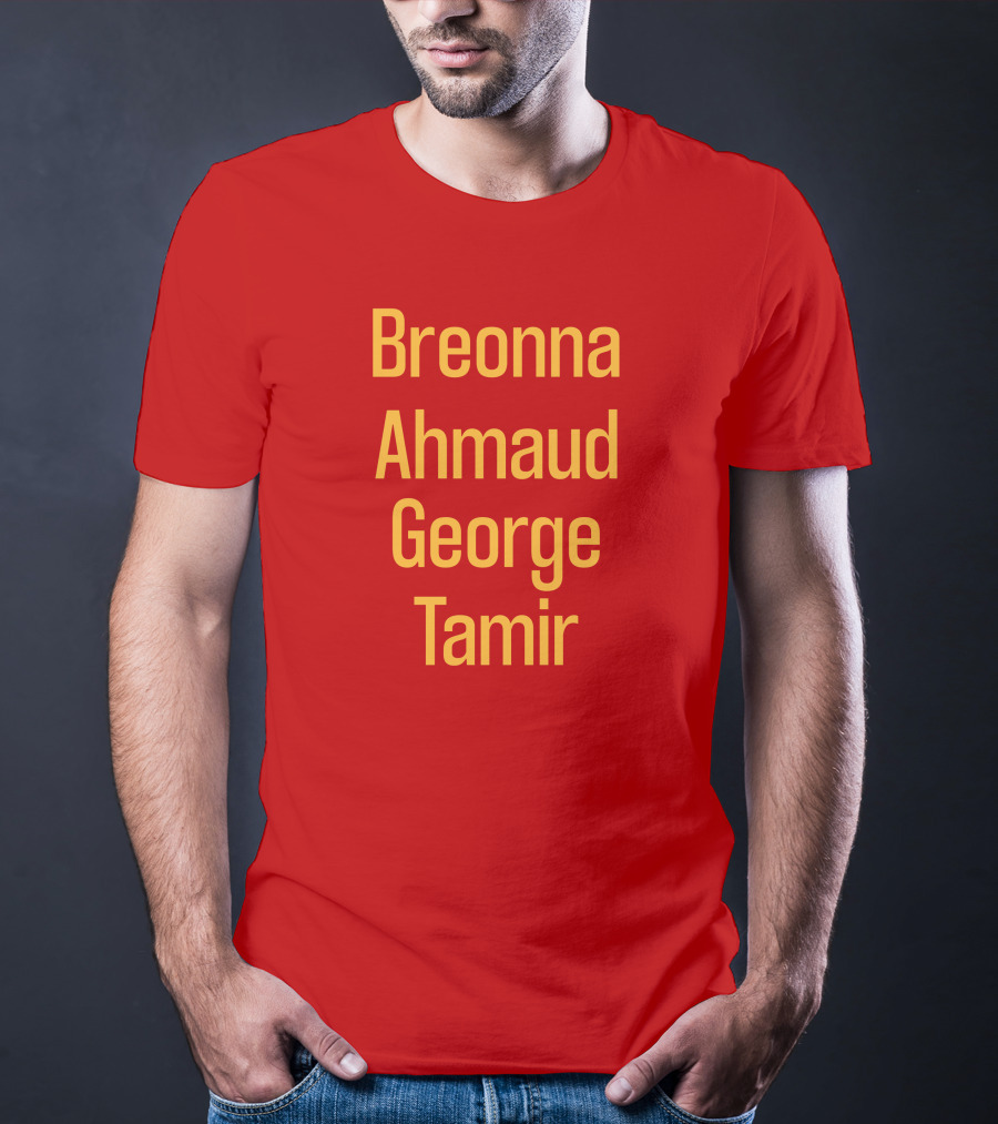 Breonna Ahmaud George Tamir Red Background T-Shirt