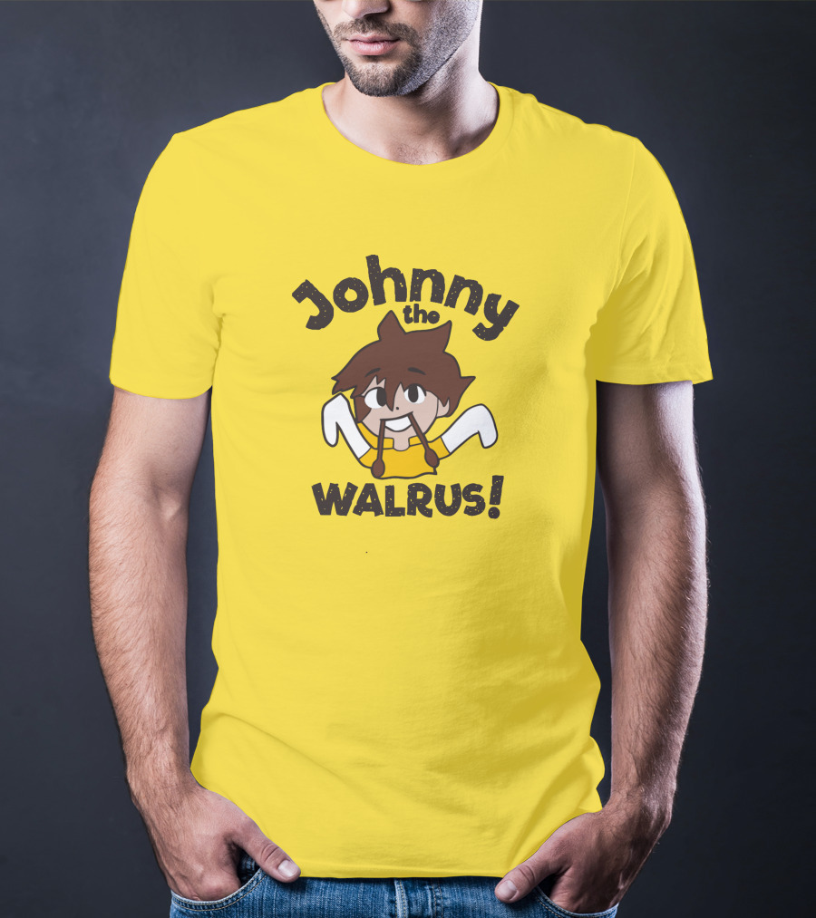 Johnny The Walrus Daily Wire Cartoon Character Yellow Background T-Shirt
