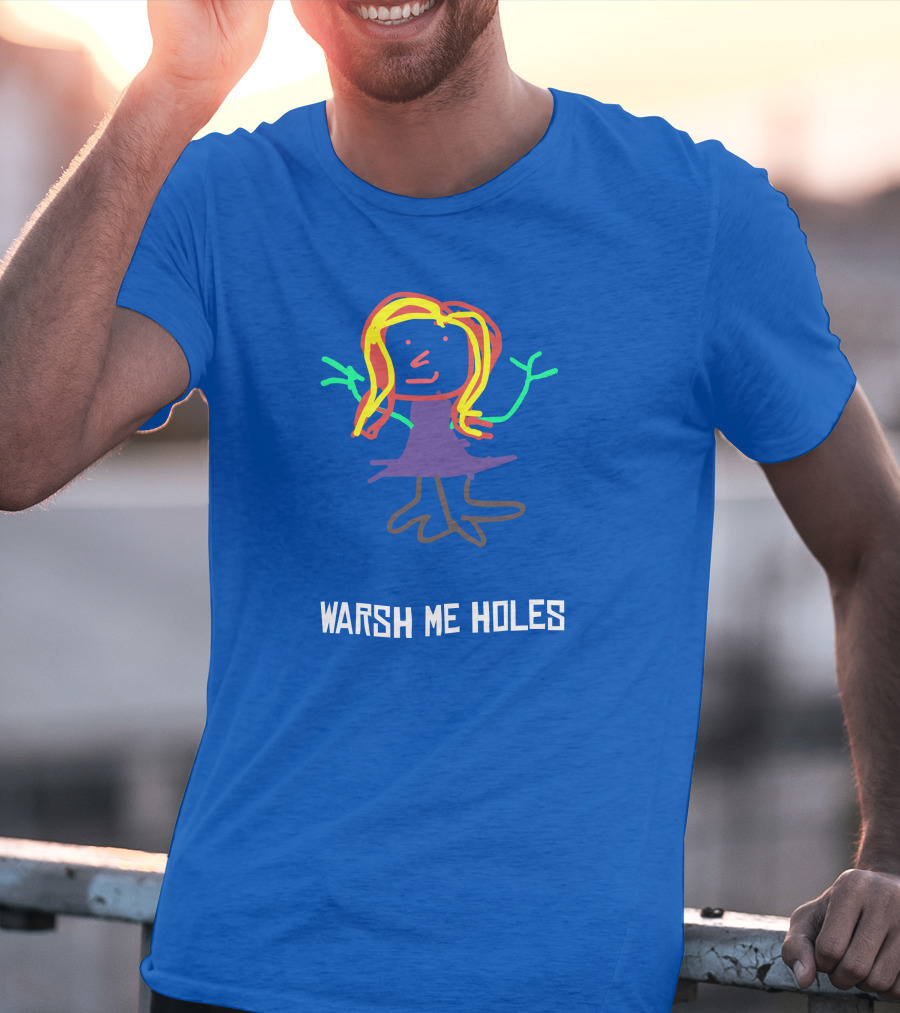 Deirdre Warsh Me Holes Colorful Stick Figure T-Shirt