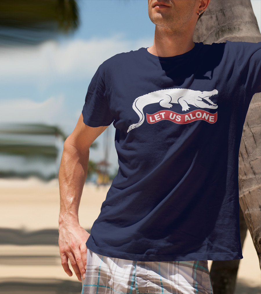 Gov Ron Desantis Gator Let Us Alone Alligator Emblem T-Shirt