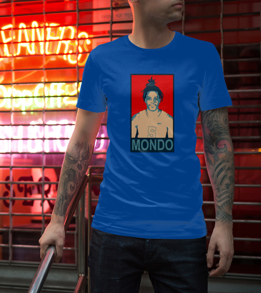 Armando Bacot Mondo Number 5 Red And Blue T-Shirt