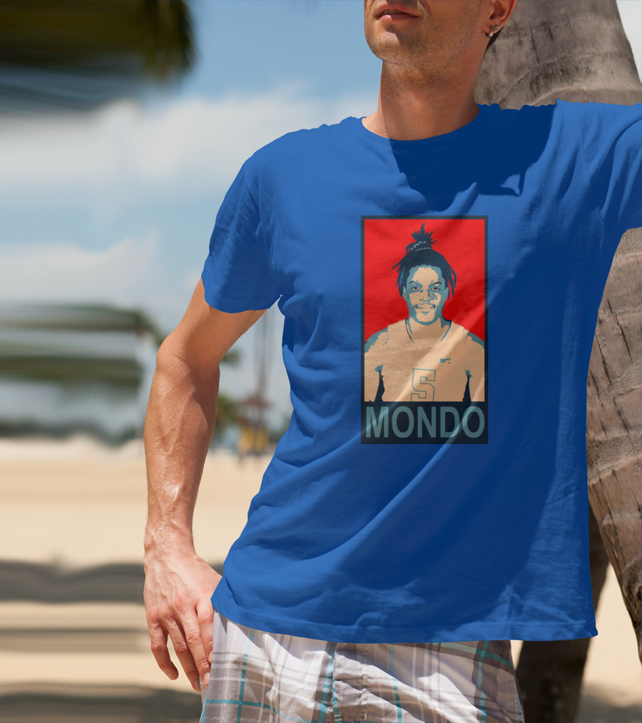 Armando Bacot Mondo Number 5 Red And Blue T-Shirt