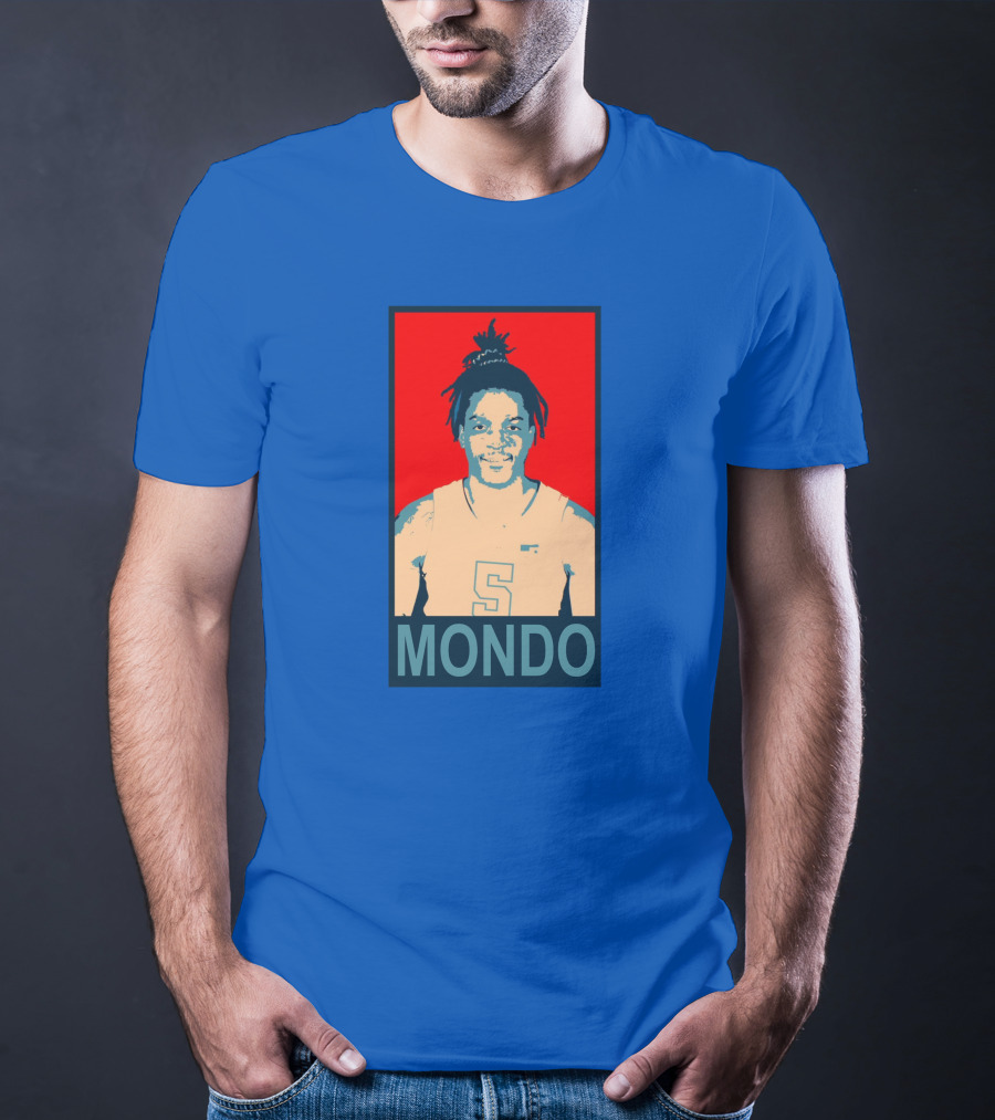 Armando Bacot Mondo Number 5 Red And Blue T-Shirt
