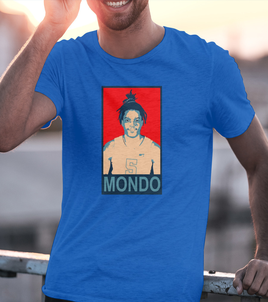 Armando Bacot Mondo Number 5 Red And Blue T-Shirt