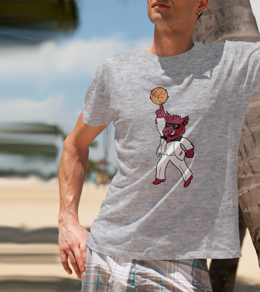 Arkansas The Ark Dancing Hog Disco Basketball T-Shirt