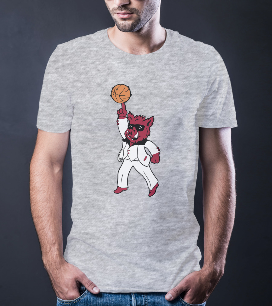 Arkansas The Ark Dancing Hog Disco Basketball T-Shirt