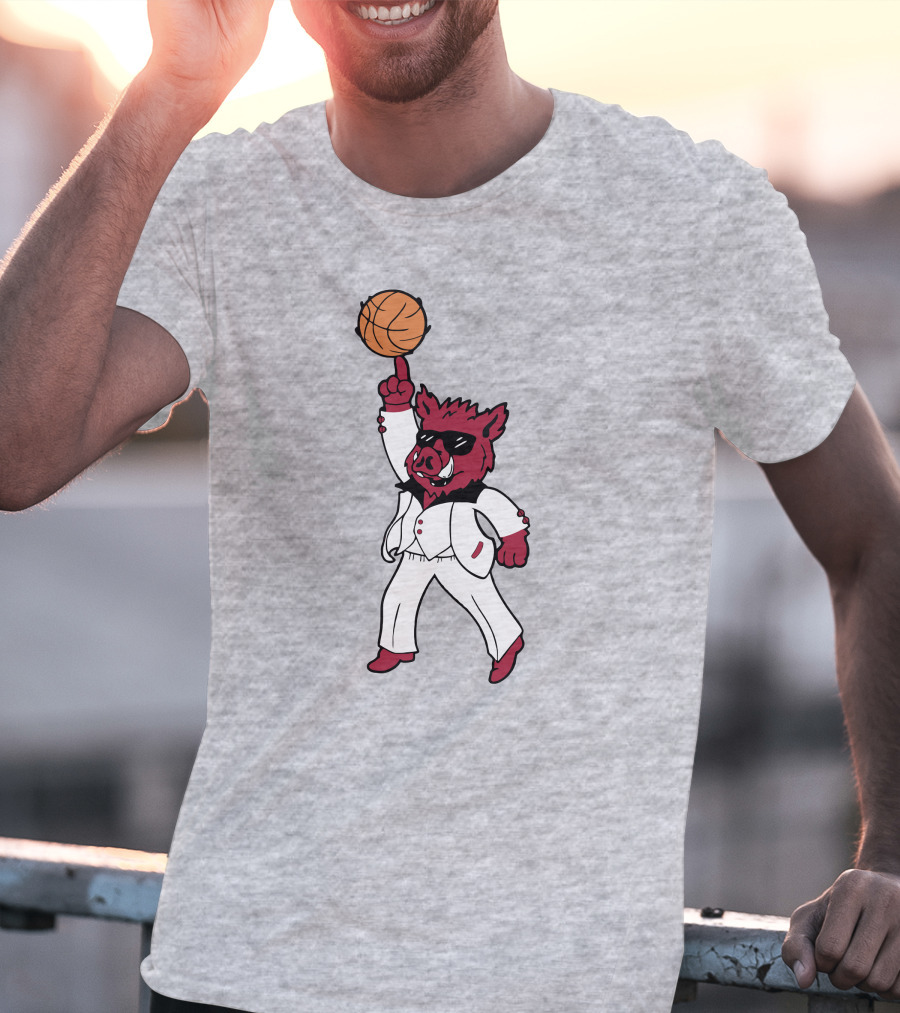 Arkansas The Ark Dancing Hog Disco Basketball T-Shirt