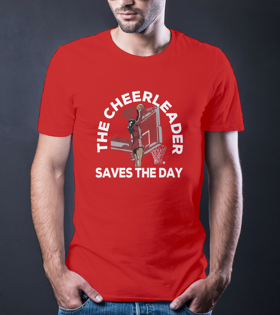 The Cheerleader Saves The Day Basketball Dunk Action T-Shirt