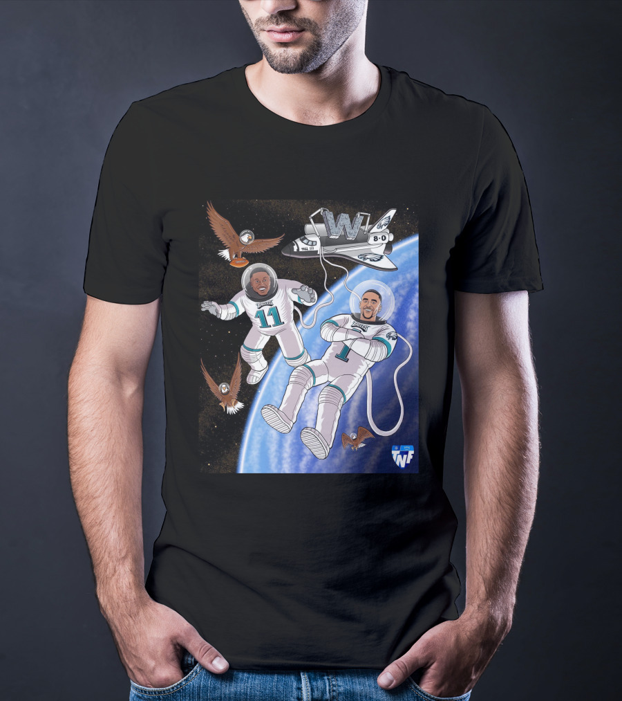 Aj Brown Flying High Baby Eagles TNF 8-0 Space Victory T-Shirt
