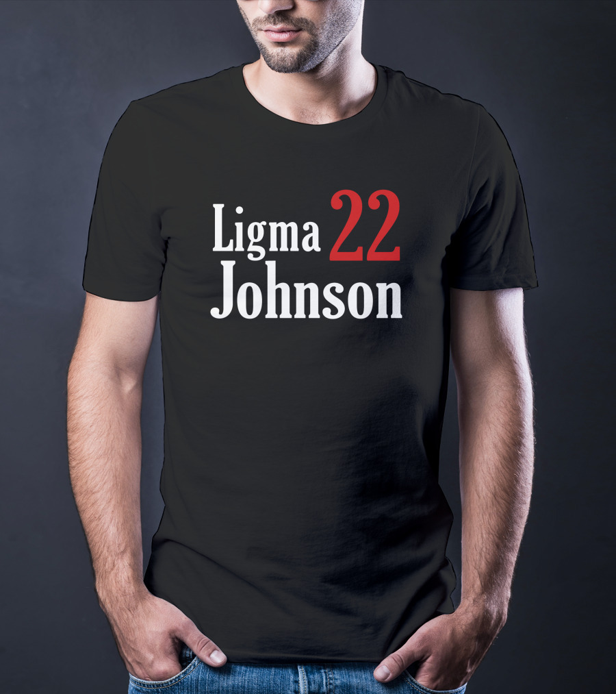 Ligma Johnson 22 Typography Bold Red White T-Shirt