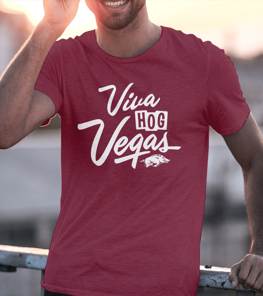 Viva Hog Vegas Arkansas Razorbacks Inspired Pig T-Shirt