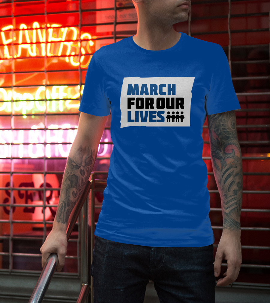 MARCH FOR OUR LIVES Protest Social Movement Iconic Text And Figures T-Shirt