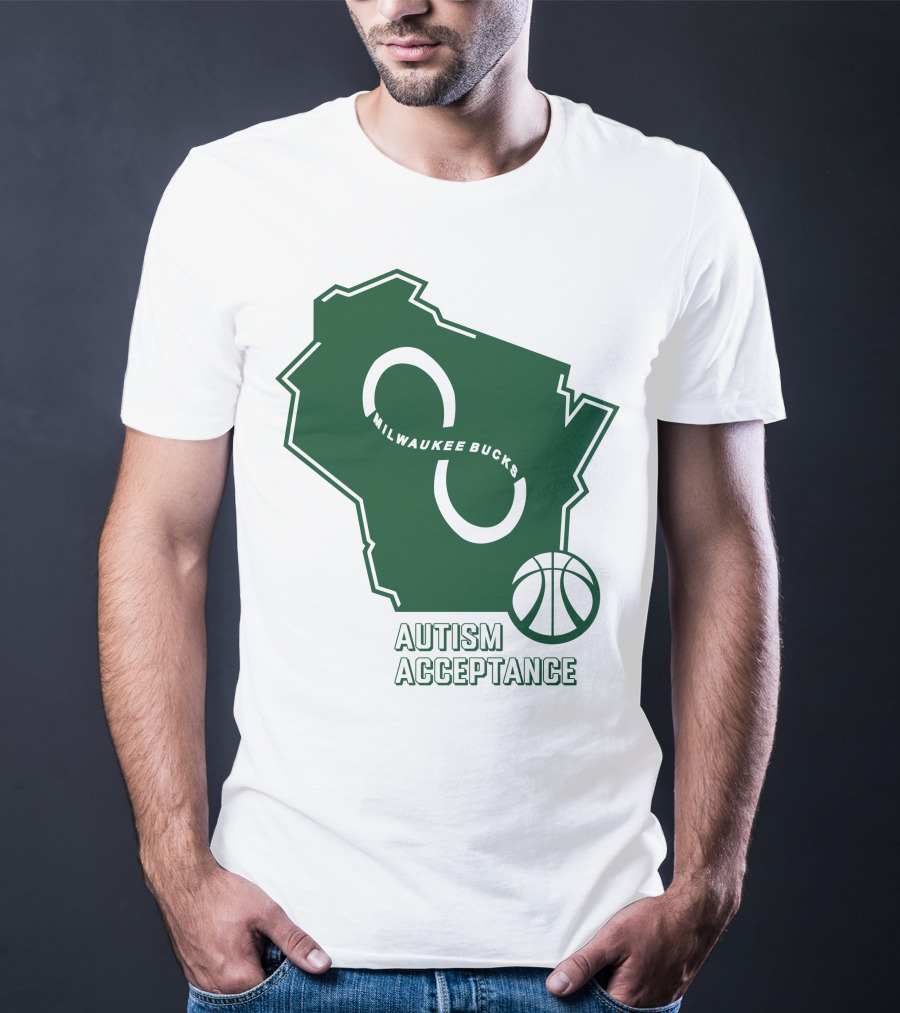 Milwaukee Bucks Autism Acceptance Infinity Symbol Basketball T-Shirt