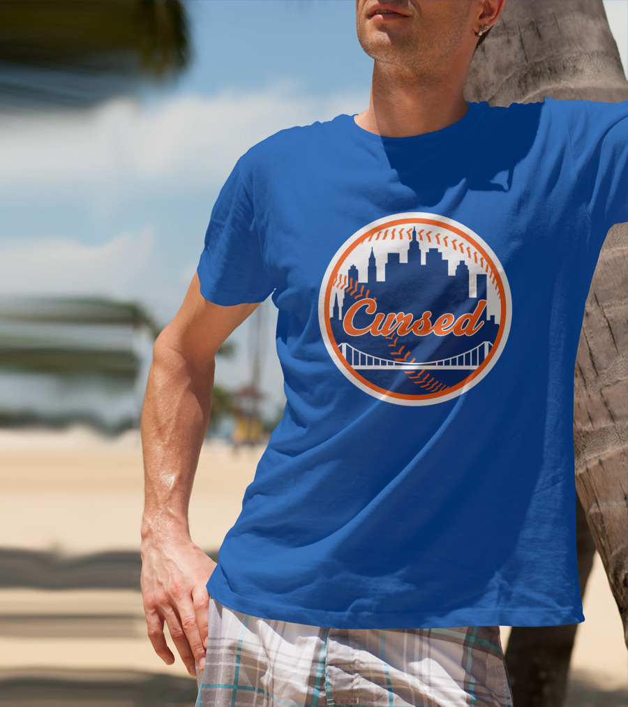 Cursed Mets Baseball Skyline Bridge T-Shirt