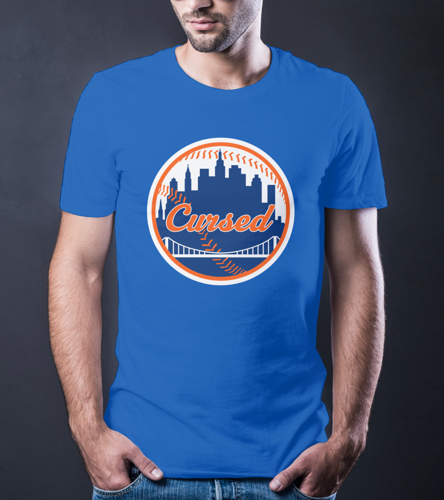 Cursed Mets Baseball Skyline Bridge T-Shirt