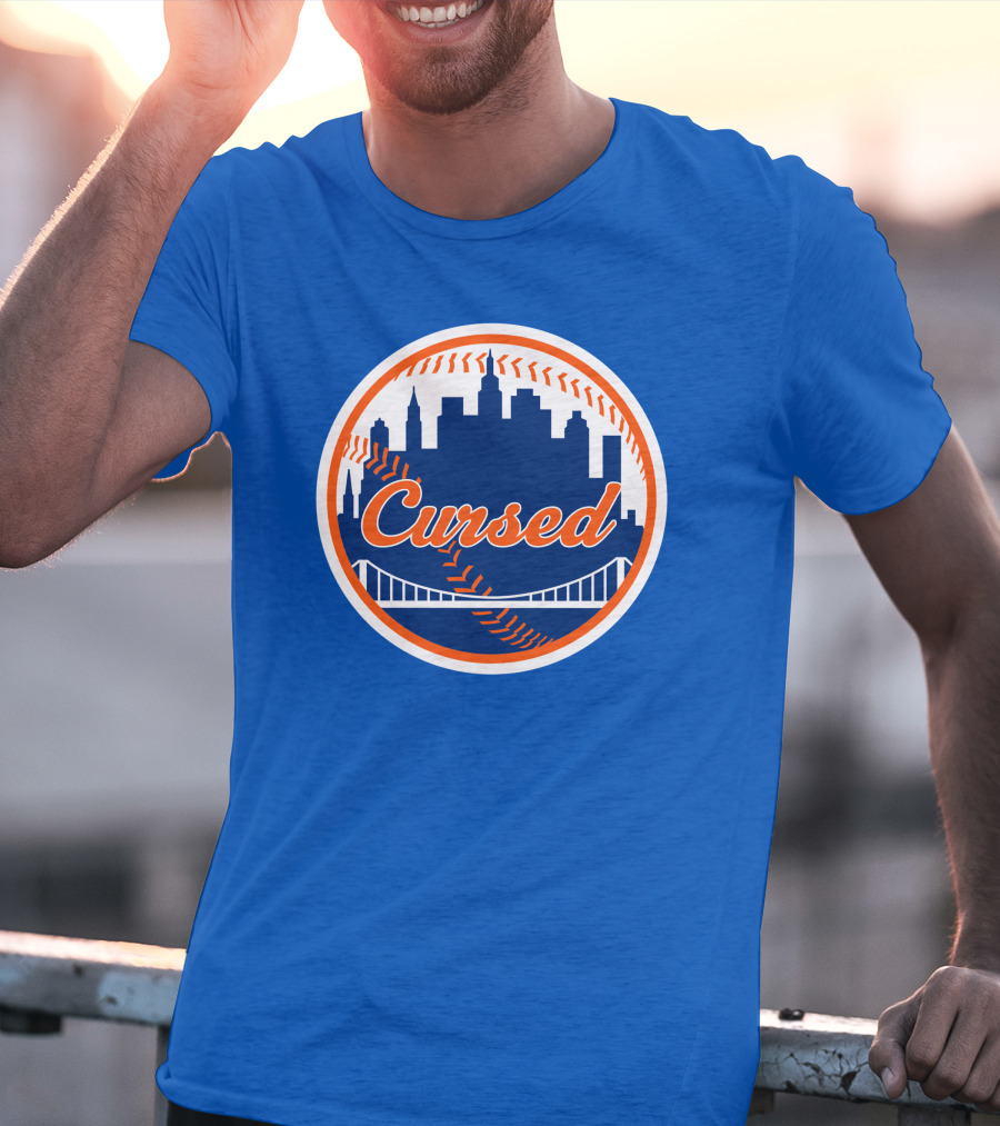 Cursed Mets Baseball Skyline Bridge T-Shirt