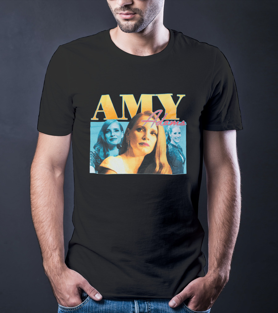 AMY Adams Multicolor Portrait Montage With Retro Script T-Shirt