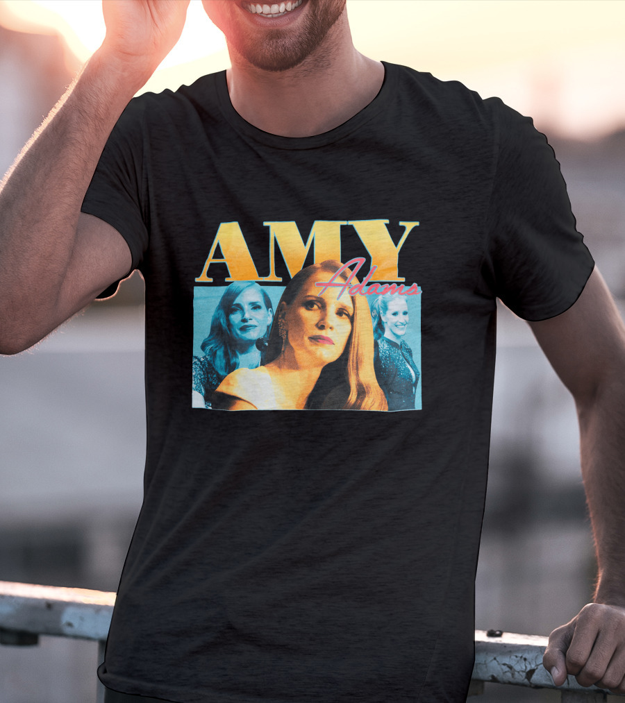 AMY Adams Multicolor Portrait Montage With Retro Script T-Shirt