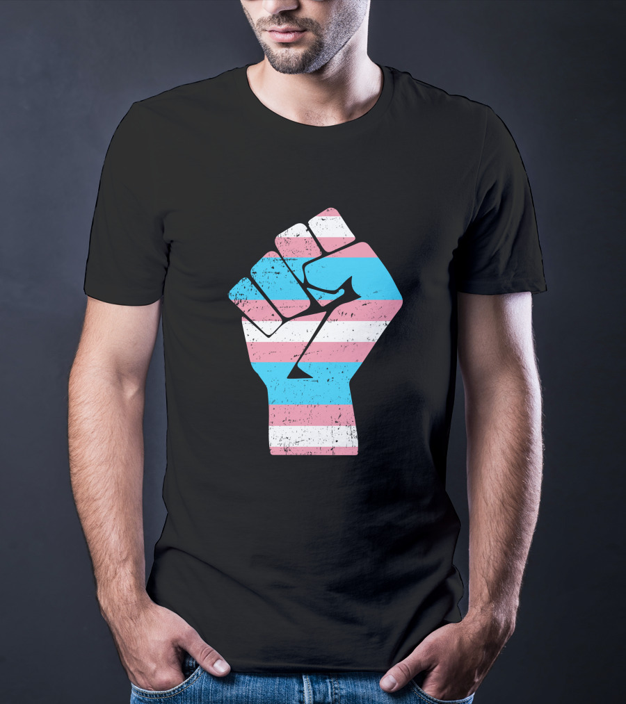 Jamie Lee Curtis Protect Trans Kids Hand Fist Transgender Pride Raised Fist T-Shirt