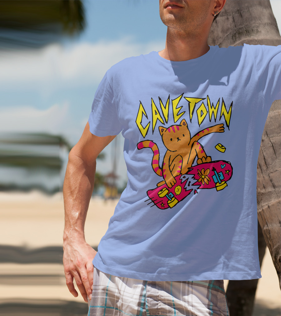 Cavetown Cat Skateboard Fun T-Shirt