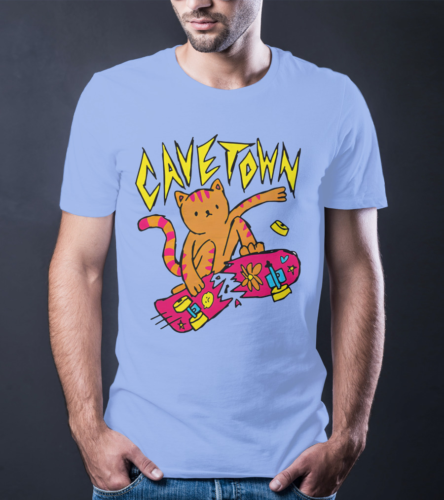 Cavetown Cat Skateboard Fun T-Shirt