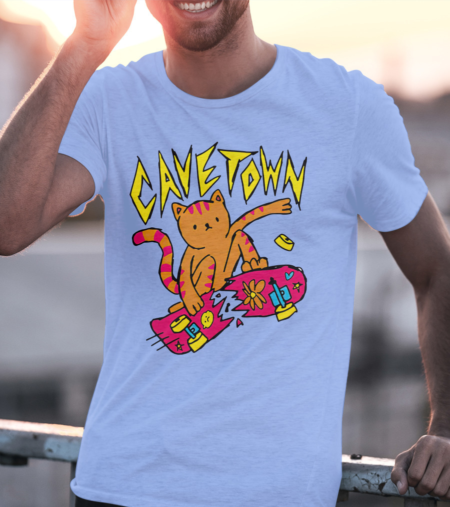 Cavetown Cat Skateboard Fun T-Shirt
