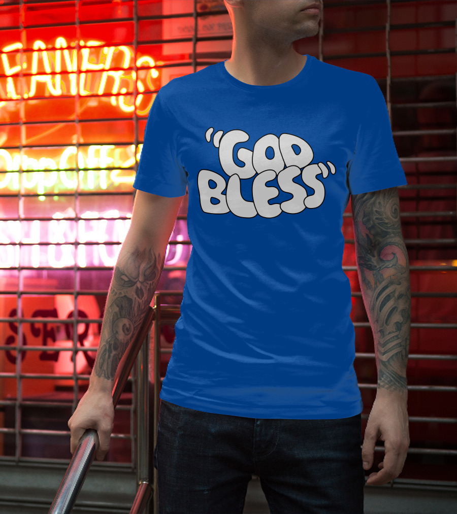 Sal Vulcano God Bless Text Merchandise T-Shirt