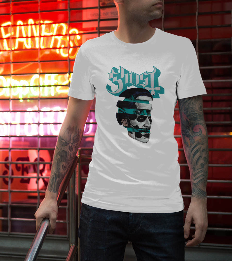 Ghost Band Fragmented Face T-Shirt