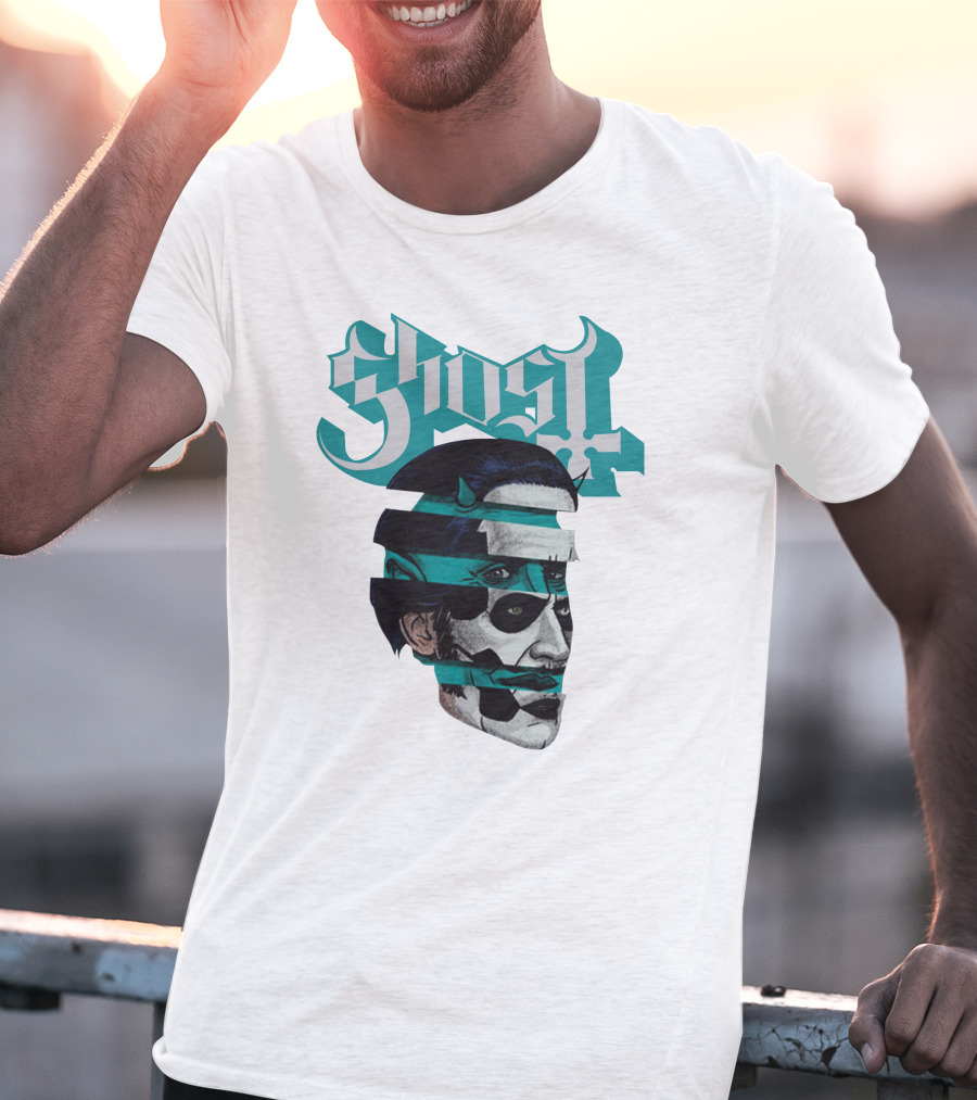 Ghost Band Fragmented Face T-Shirt