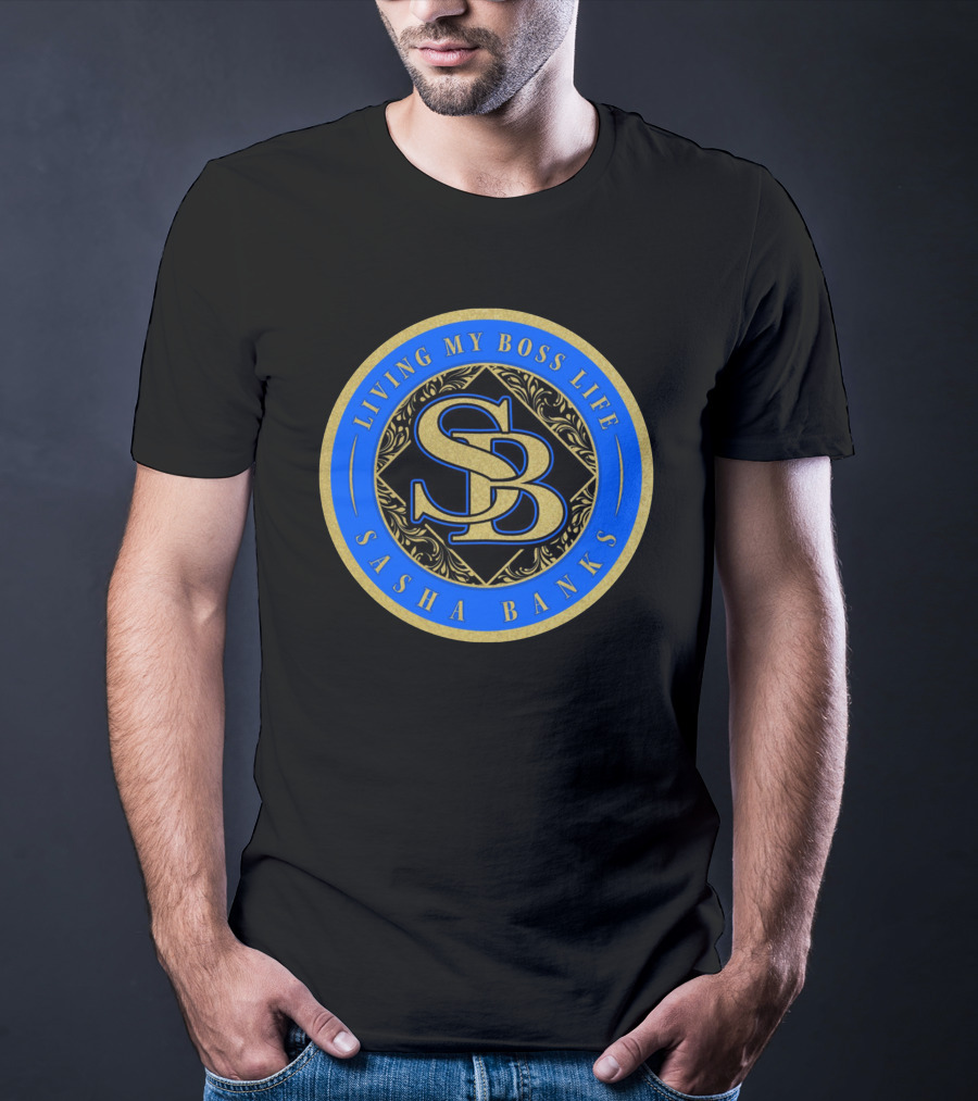 Living My Boss Life Sasha Banks SB Emblem T-Shirt