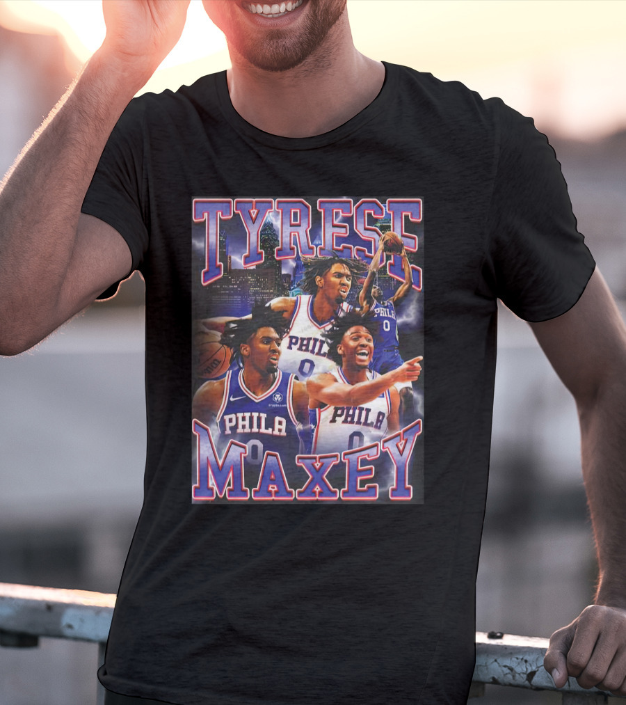 TYRESE MAXEY PHILA NBA Basketball Player T-Shirt