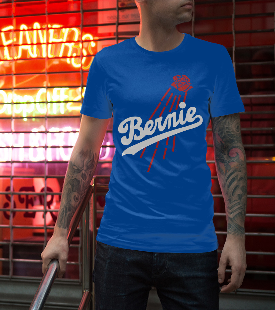 Bernie Sanders Dodgers Logo Rose T-Shirt