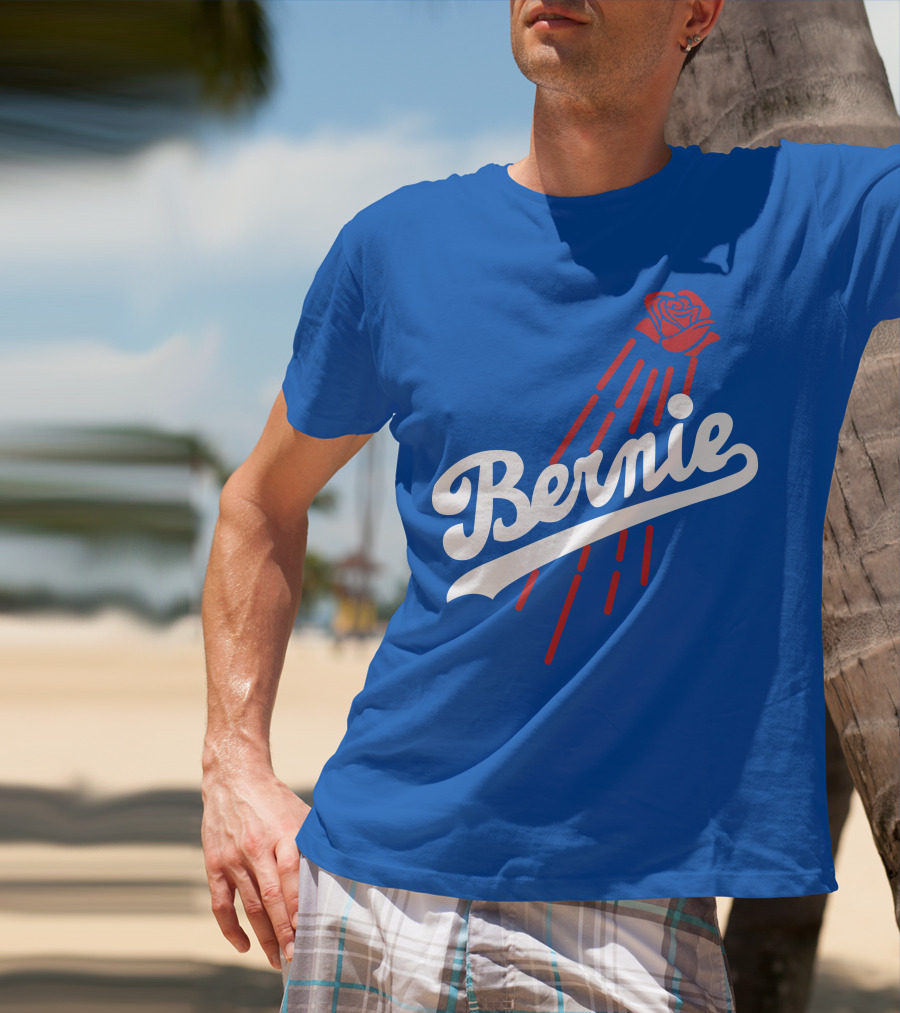 Bernie Sanders Dodgers Logo Rose T-Shirt