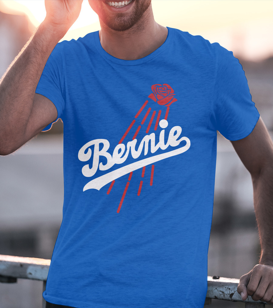 Bernie Sanders Dodgers Logo Rose T-Shirt